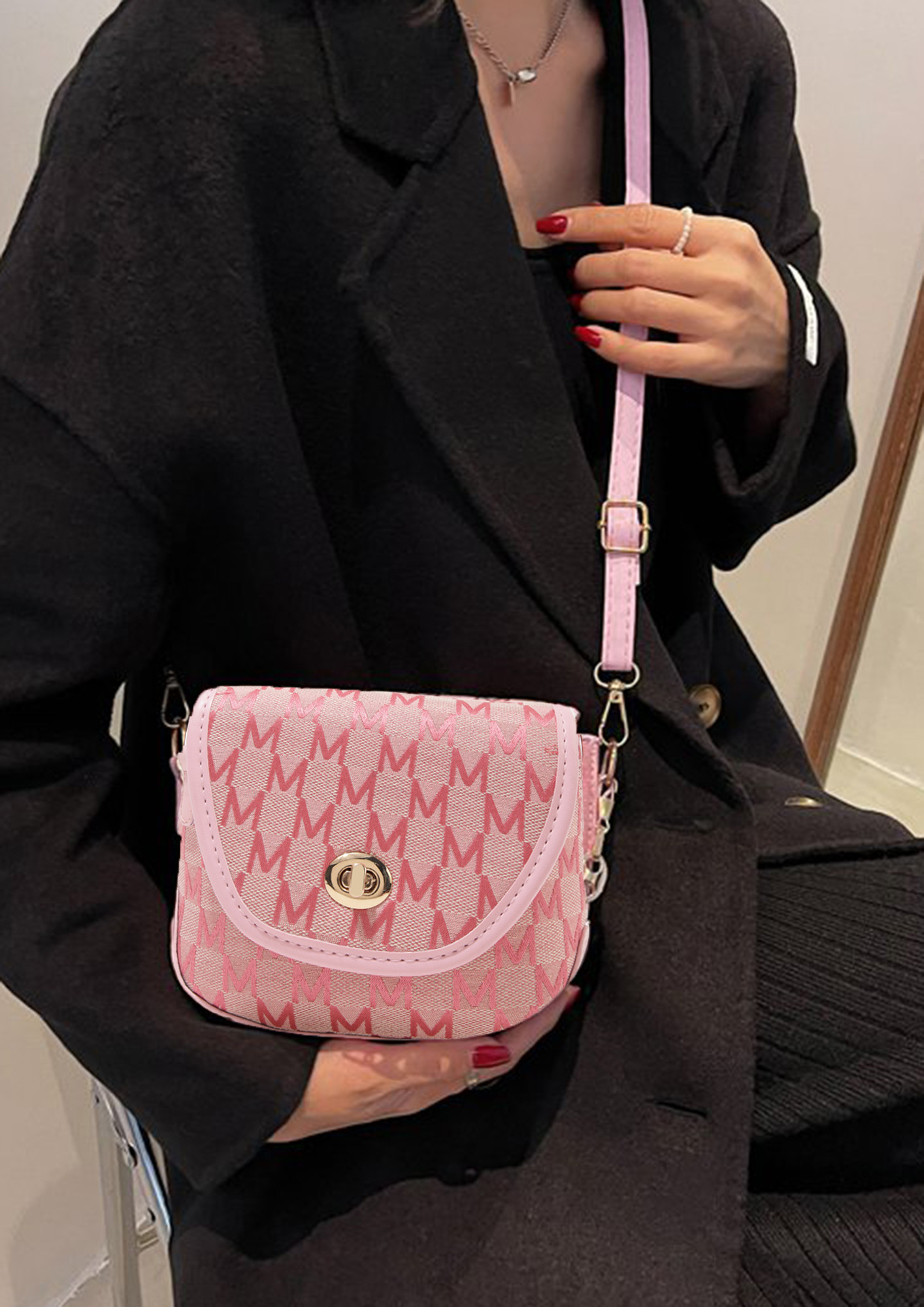 QUIRKINESS AND YOU PINK SLING BAG
