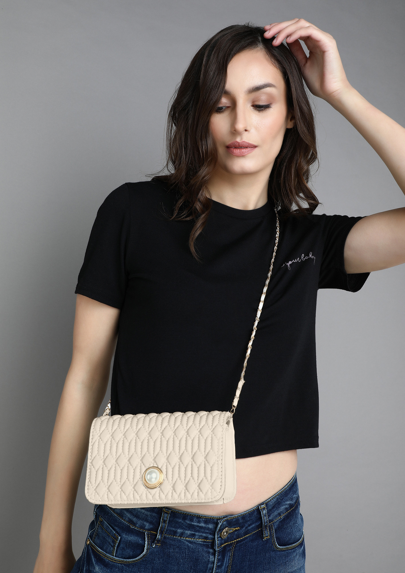 TOO WITTY WHITE SLING BAG