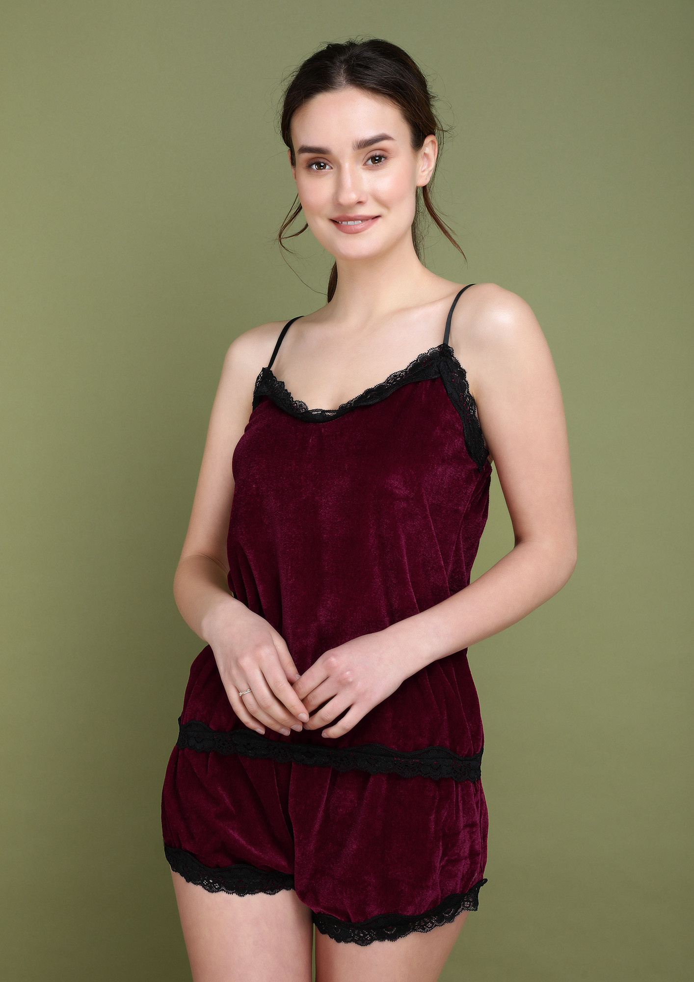 PERFECT LOUNGING BURGUNDY NIGHT SUIT