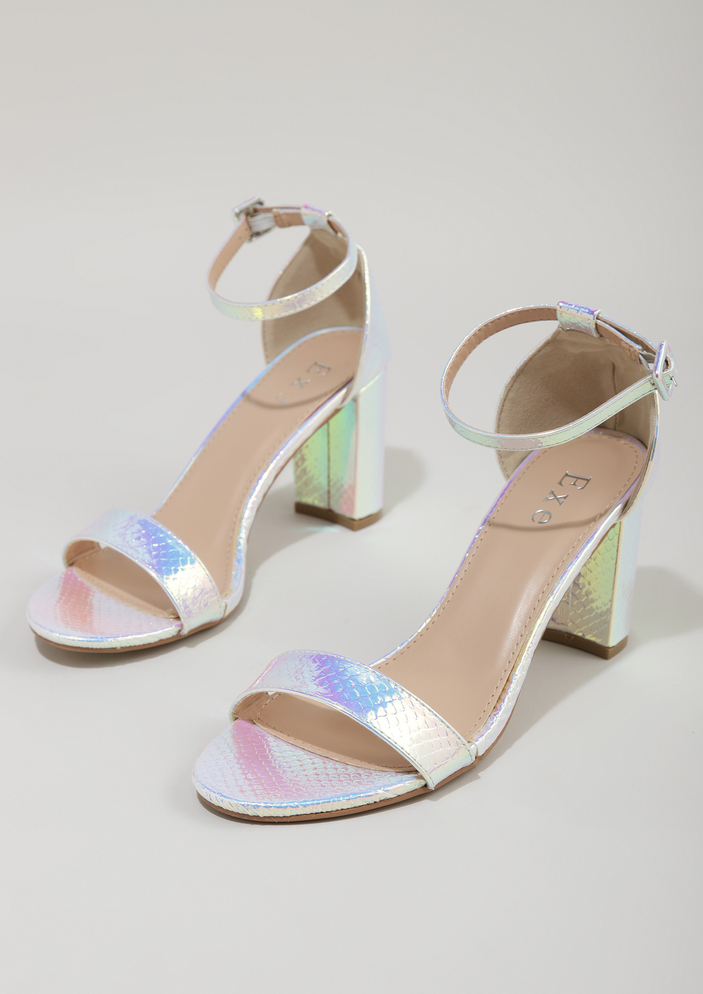 HOLOGRAPHIC SILVER SANDALS