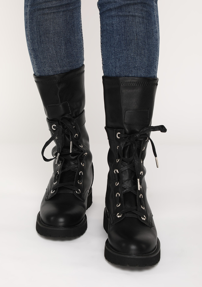 HEY THERE BLACK COMBAT BOOTS