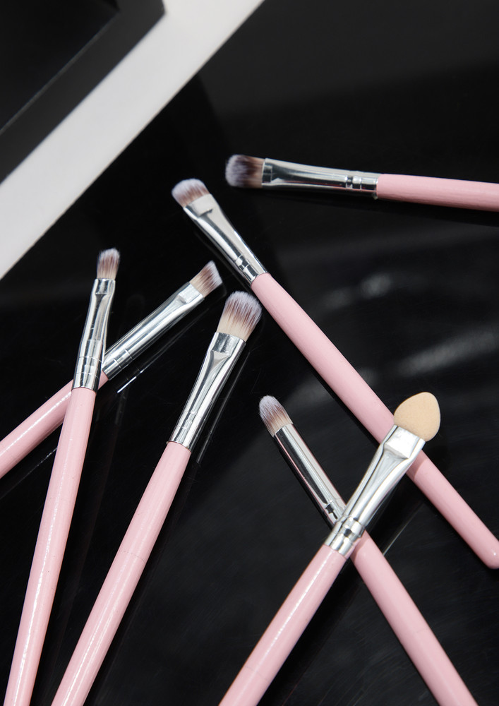 ALWAYS IN MY BAG PINK MAKEUP BRUSHES SET OF 7