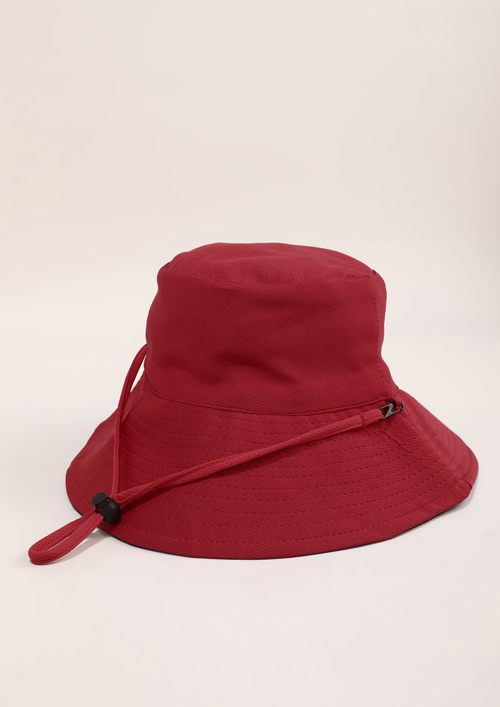 VACAY VIBES RED BUCKET HAT
