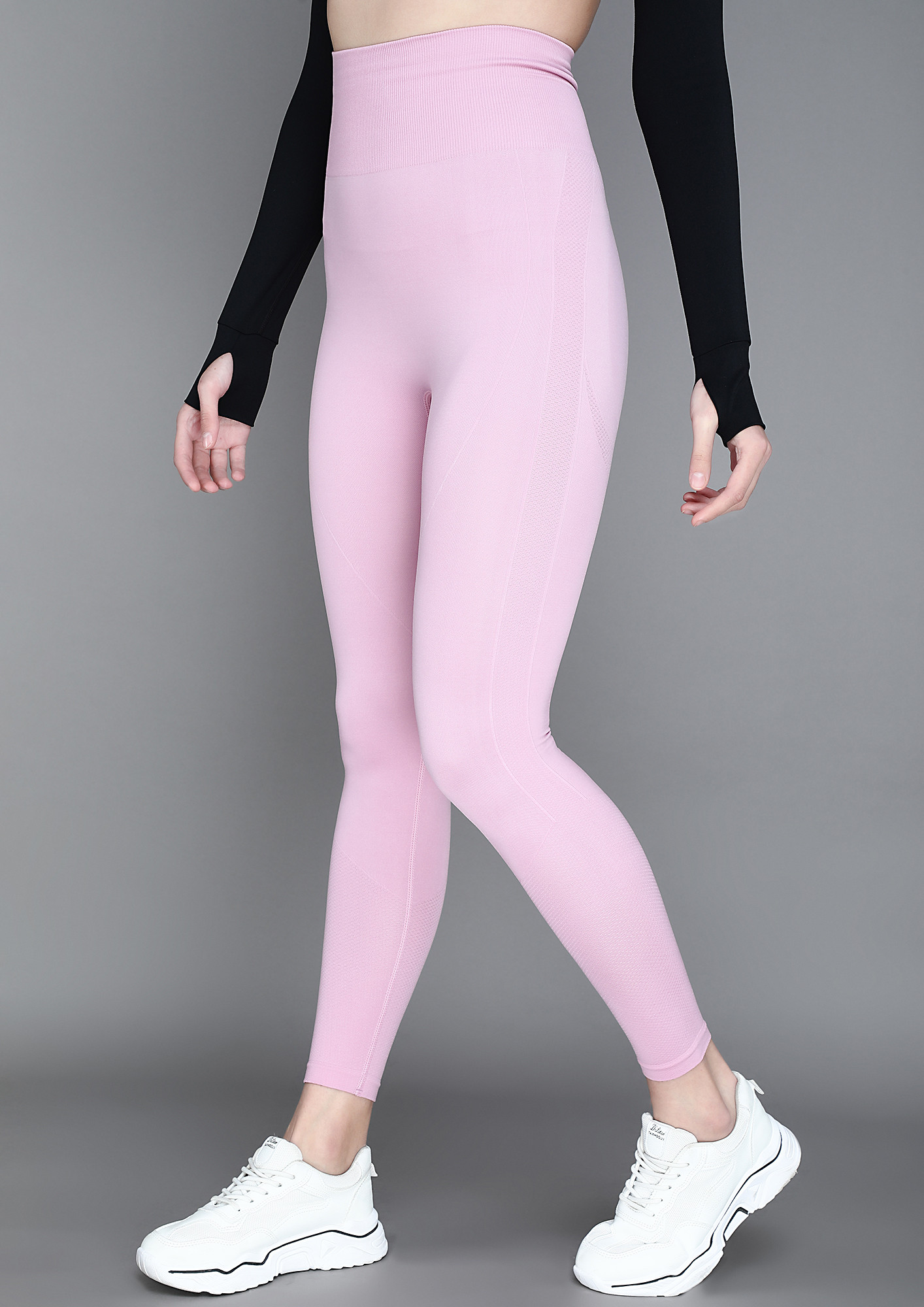 Buy Pink Cotton Twist-Waist Leggings online in Dubai