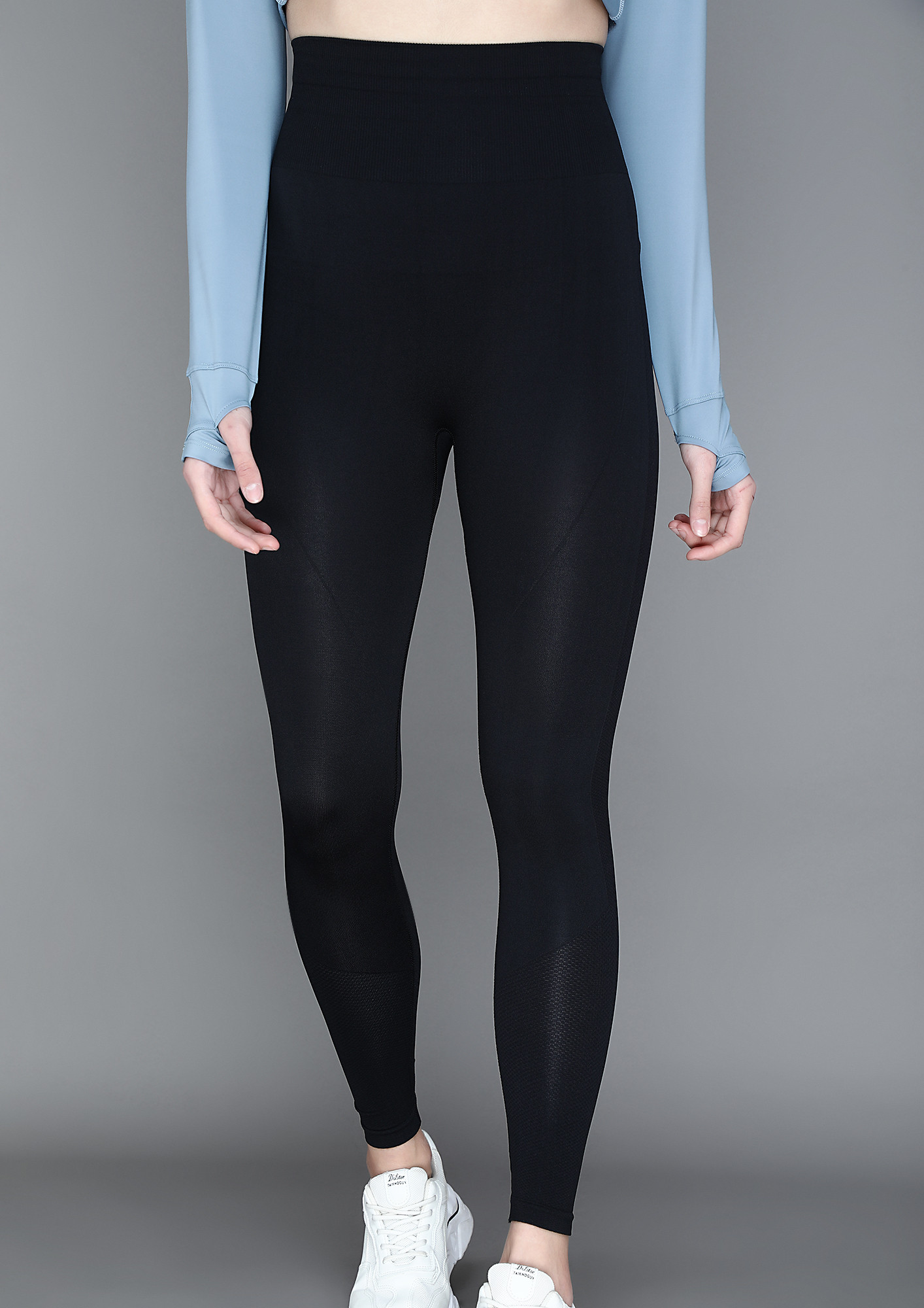 Buy SET THE PACE BLACK FITTED TIGHTS for Women Online in India