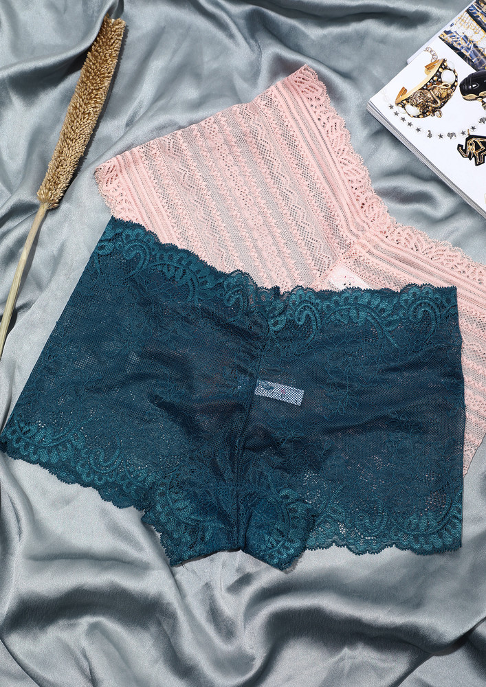 SOFT TOUCH PEACH AND TEAL BOYSHORTS COMBO