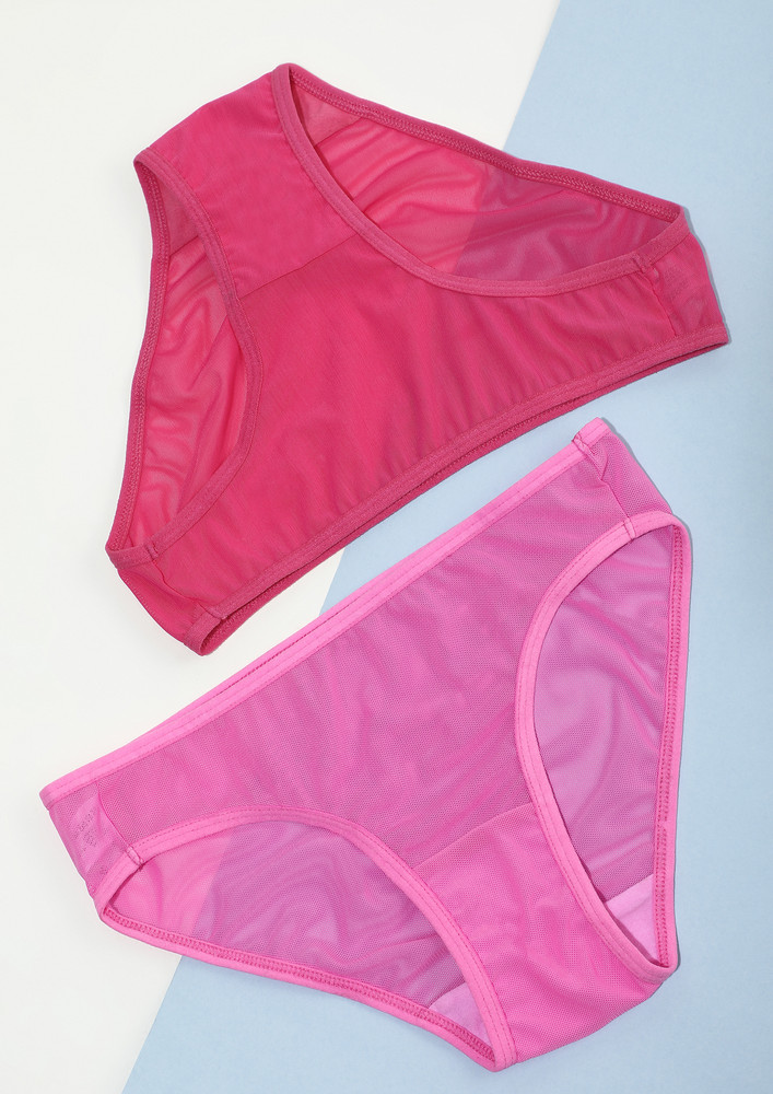 Shades Of Love Pink And Dark Pink Bikini Bottoms Combo