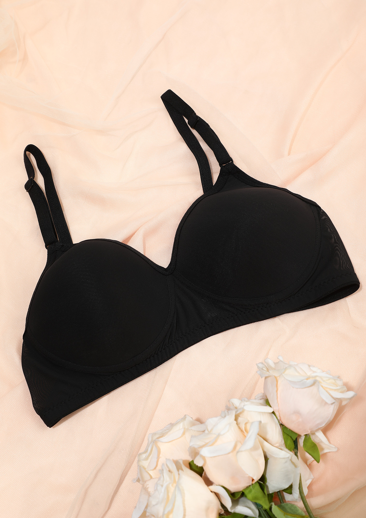 MY DAILY COMFORT BLACK PADDED NON WIRED BRA