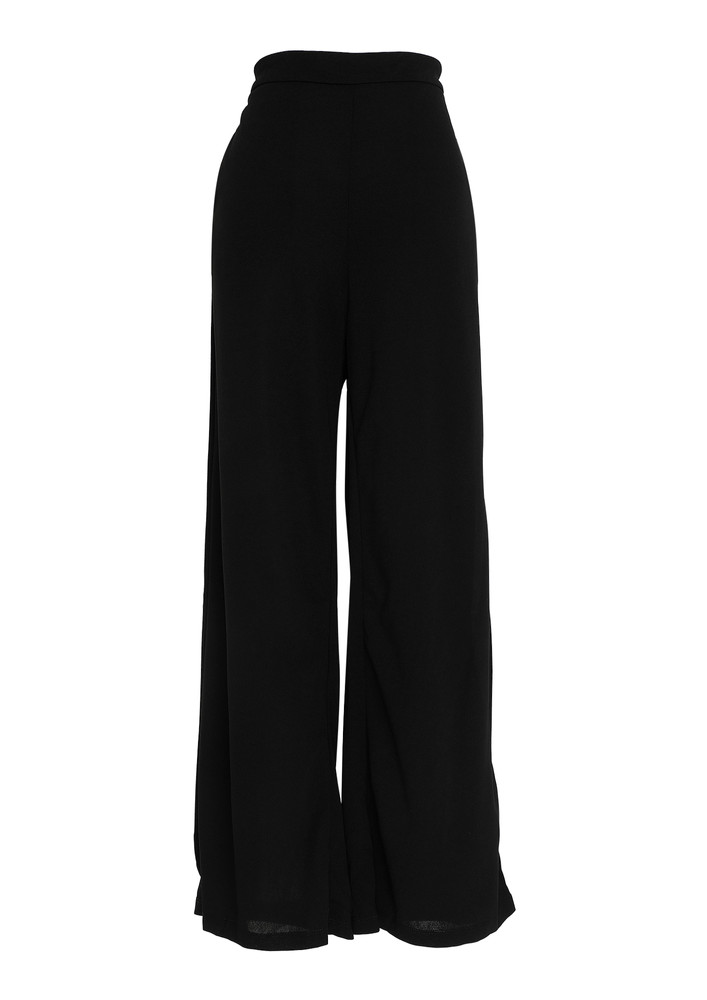 Out-wearing-my-tz-00042, Solid, High-waist, Solid, Black, Casual, Trouser