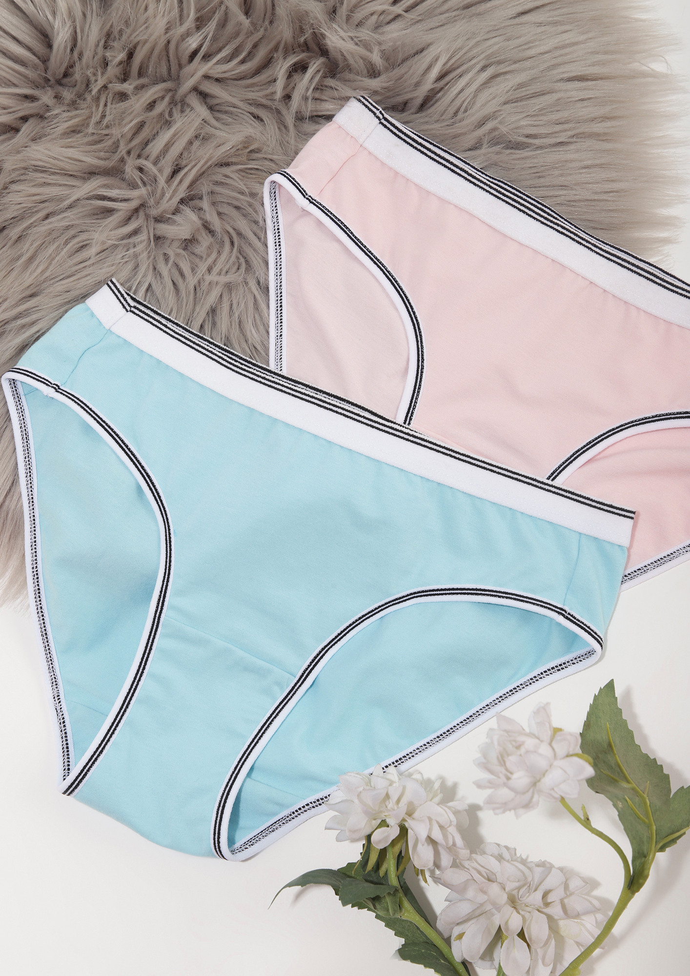 SUBTLE HUES BLUE AND BABY PINK HIPSTER SET OF 2