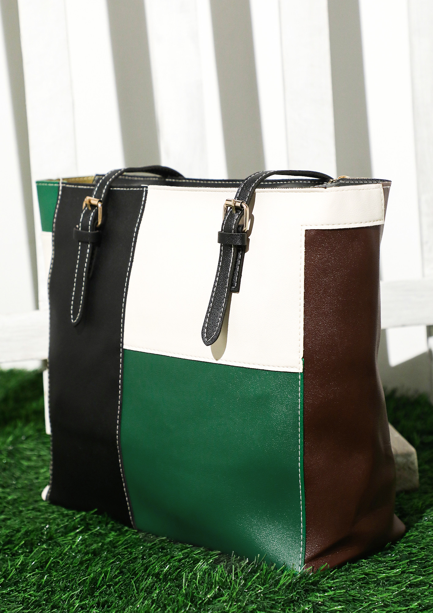 Color Block Bag - Green