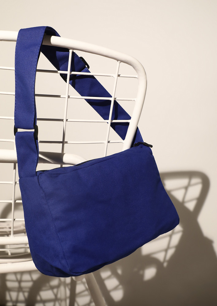 Street Style Blue Sling Bag