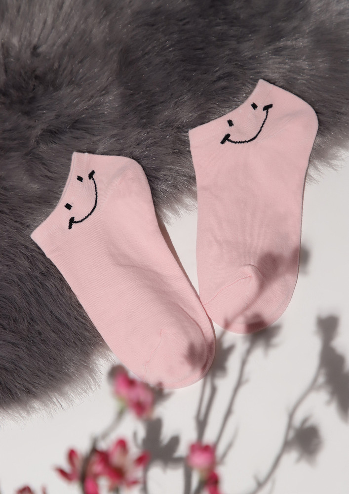Smile Up Pink Socks