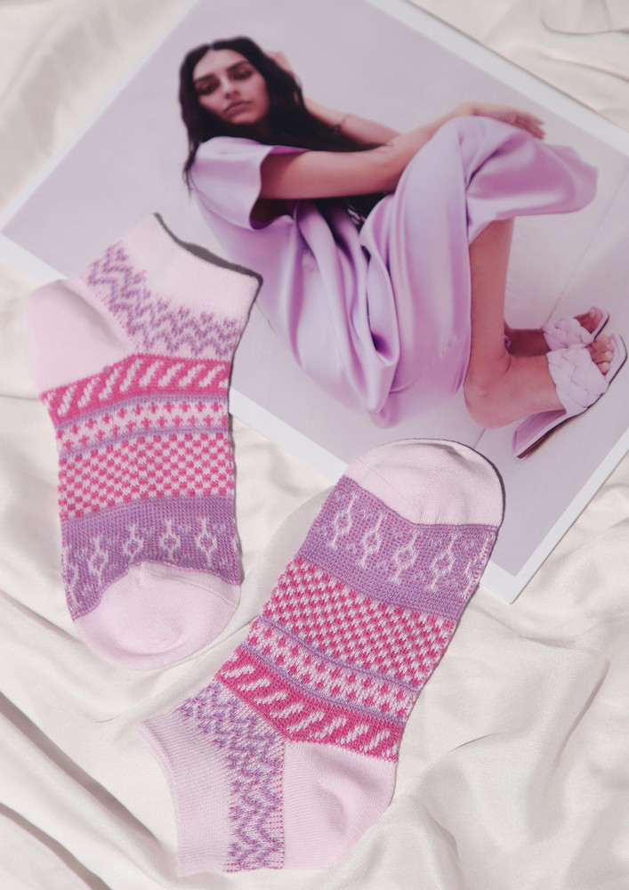 Printed Frenzy Pink Socks