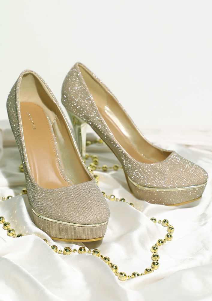 Touch The Sky Gold Pumps