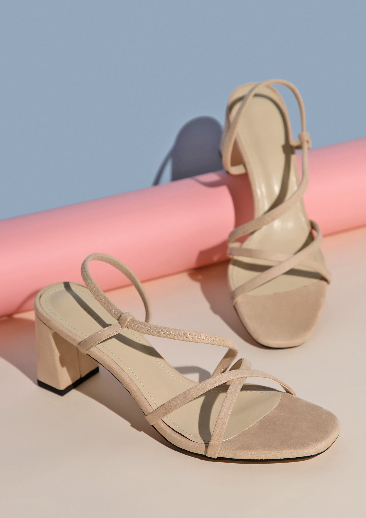 ABSTRACT SELF BEIGE SANDALS