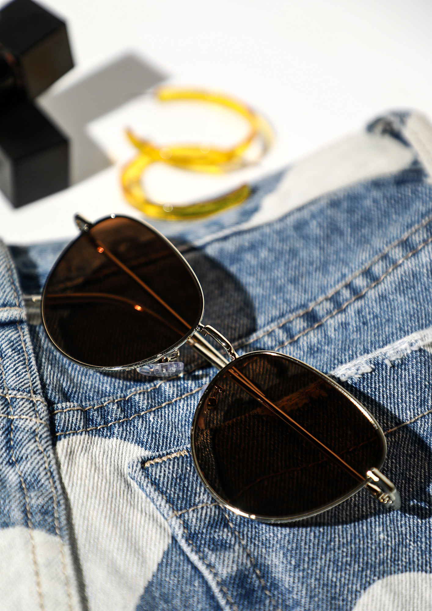 IN THE MOMENT GOLD CATEYE SUNGLASSES
