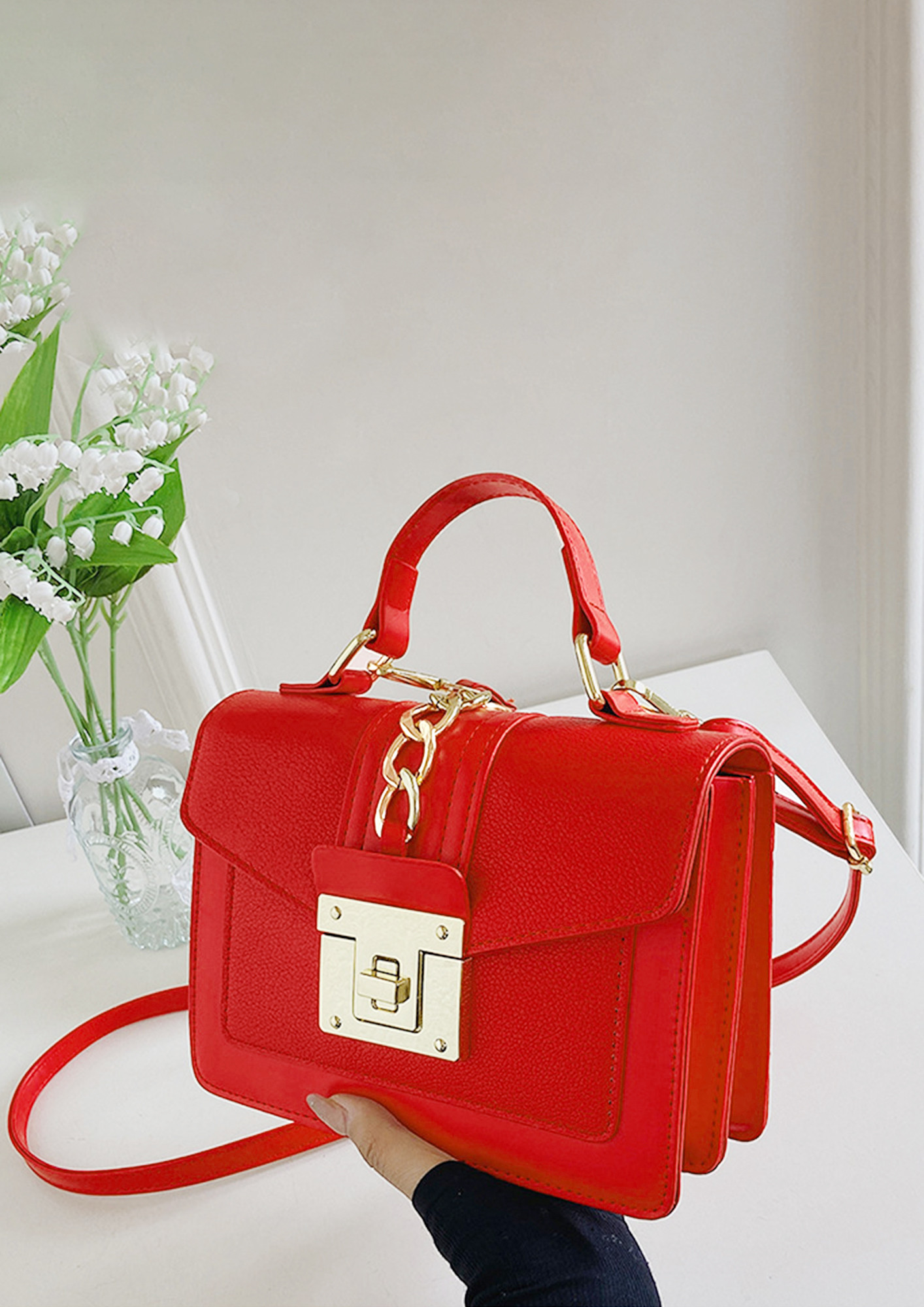 Aldo red bag | Red bags, White leather handbags, Aldo bags