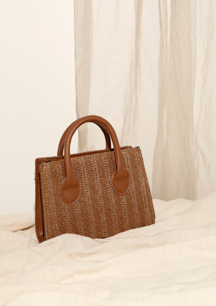 OWN YOUR TEXTURED STYLE BROWN HANDBAG