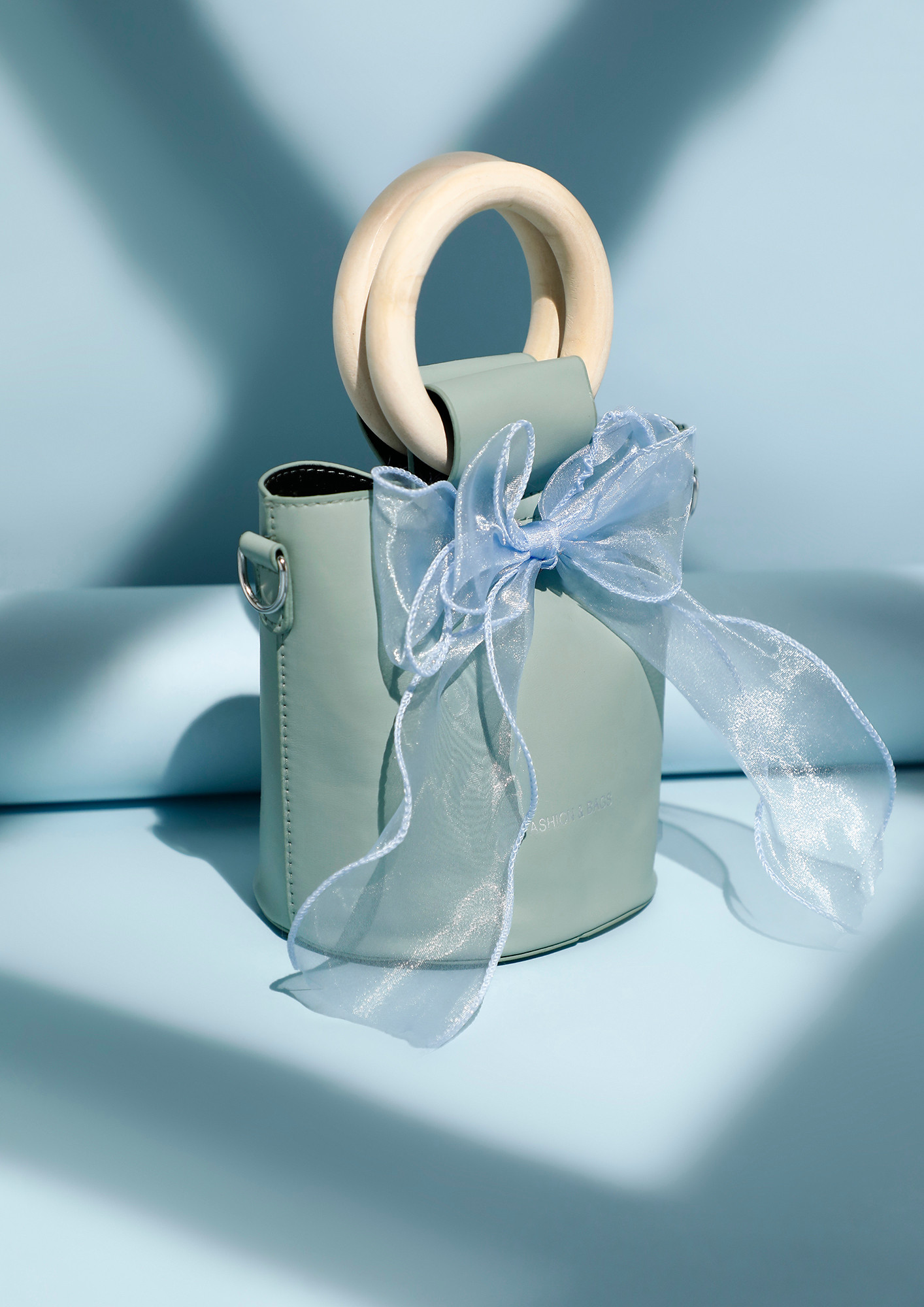 Buy RIBBON KNOT-TIE PASTEL BLUE BUCKET BAG for Women Online in India