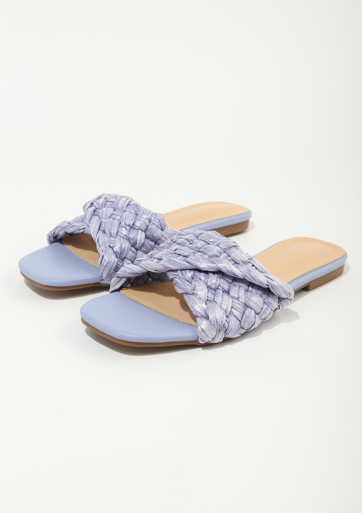 It Matters With Pastel Purple Shade Braided Flats 