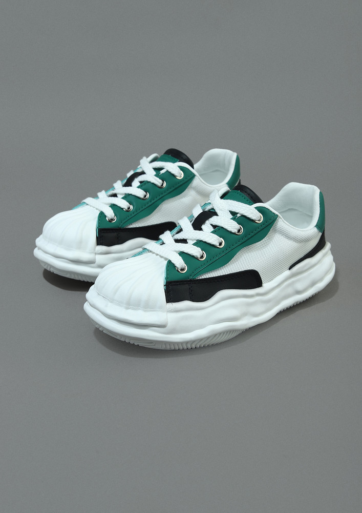 Love With My Chunky White-dark Green Casual Trainers 