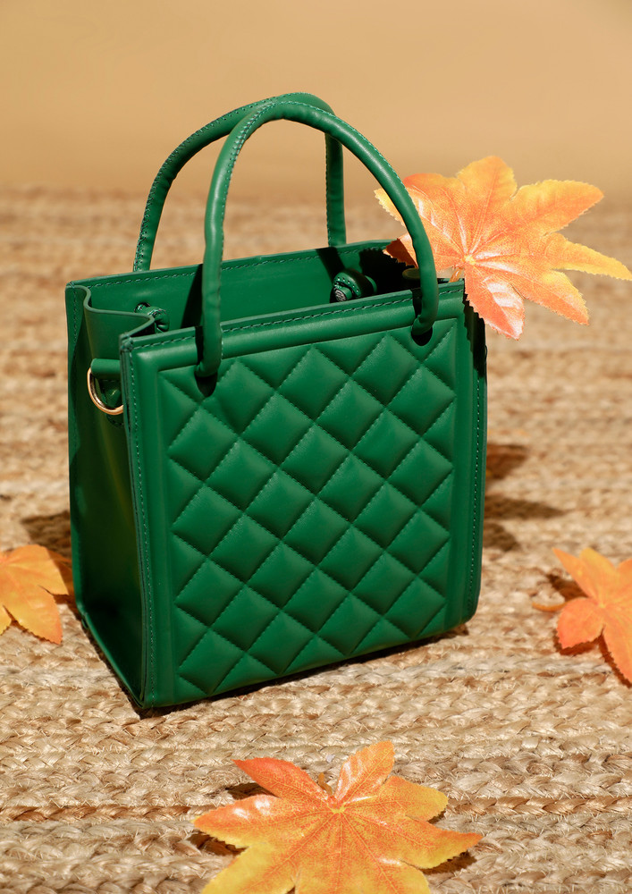 Miranda Dark Green Quilted Leather Bag