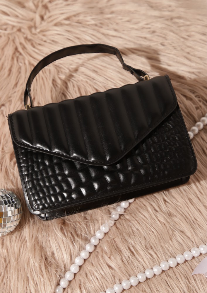 Known For Real Black Quilted Handbag