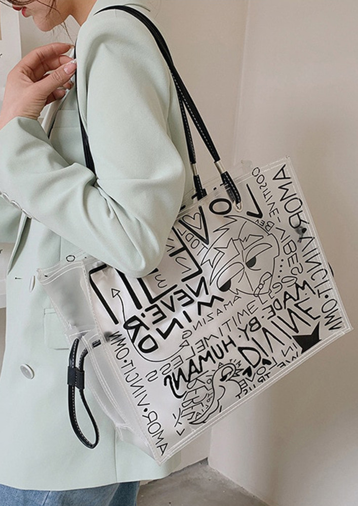 Made By Humans Printed White Tote Bag