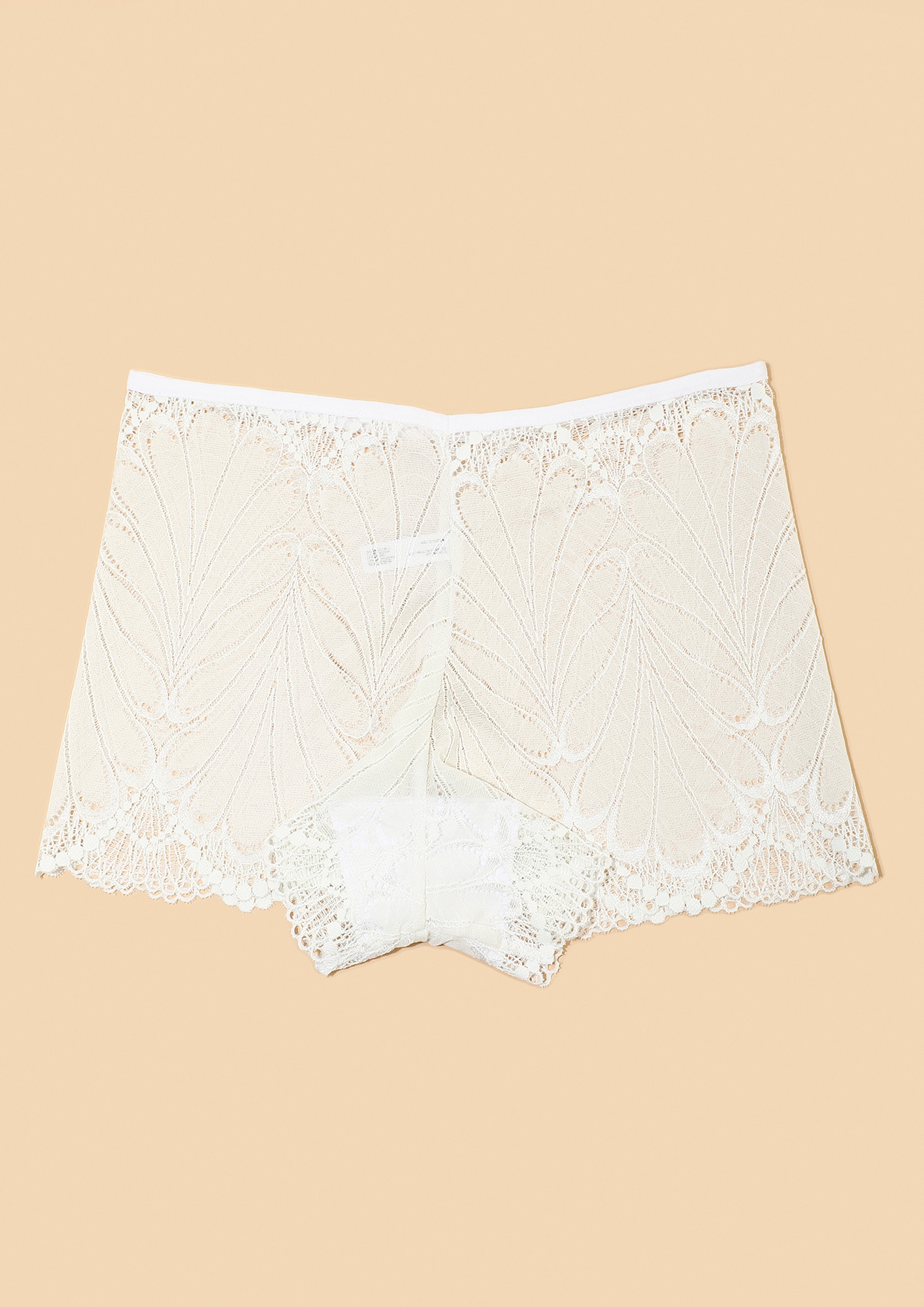 Buy CONTRAST LACY DETAIL BEIGE-WHITE BOYSHORTS (SET OF 2) for Women Online  in India