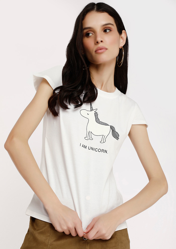 A Crew Neck Solid Motif-print T-shirt
