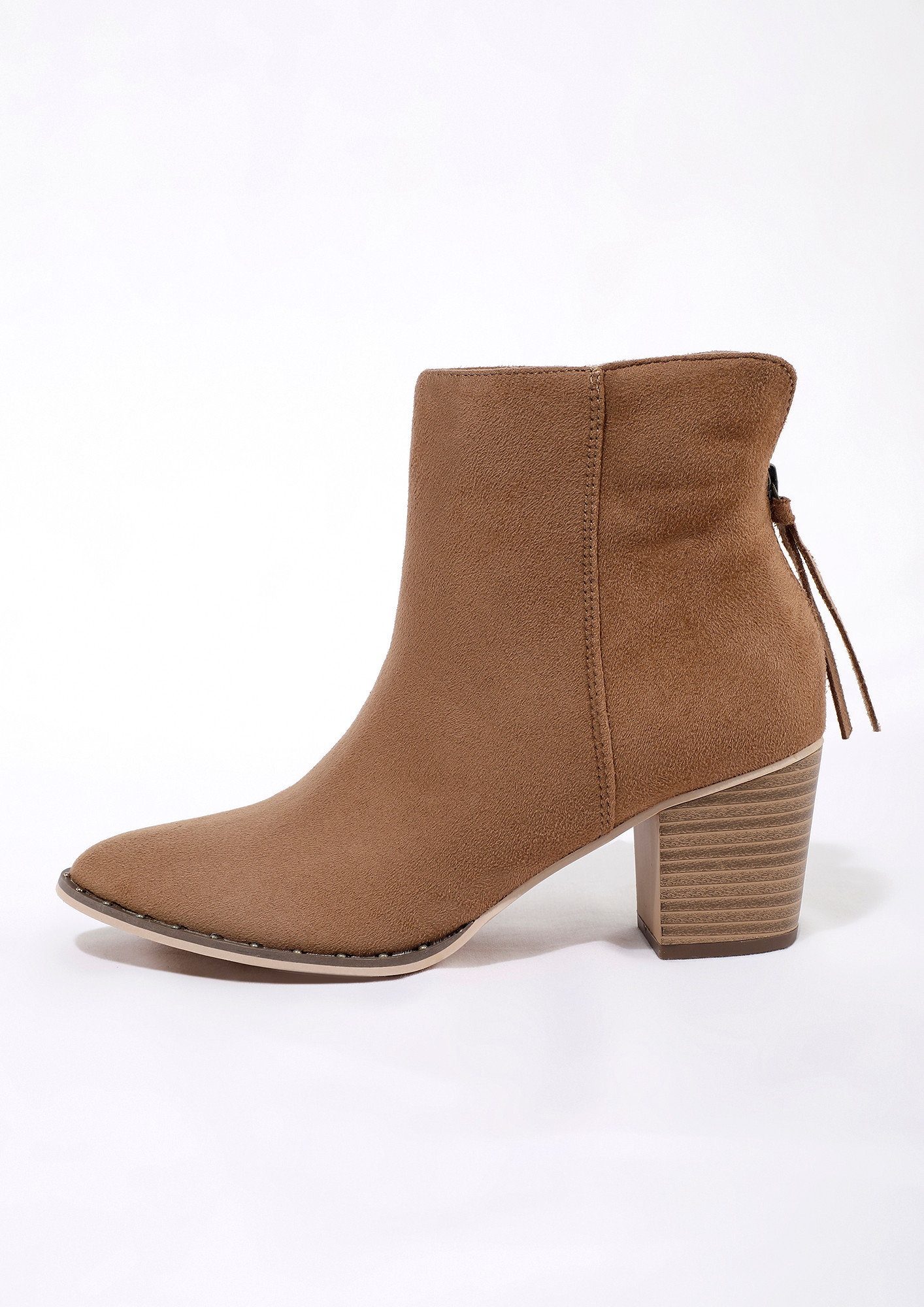 Buy LIGHT BROWN SUEDE SLIP-ON LOW ANKLE BOOTS for Women Online in India