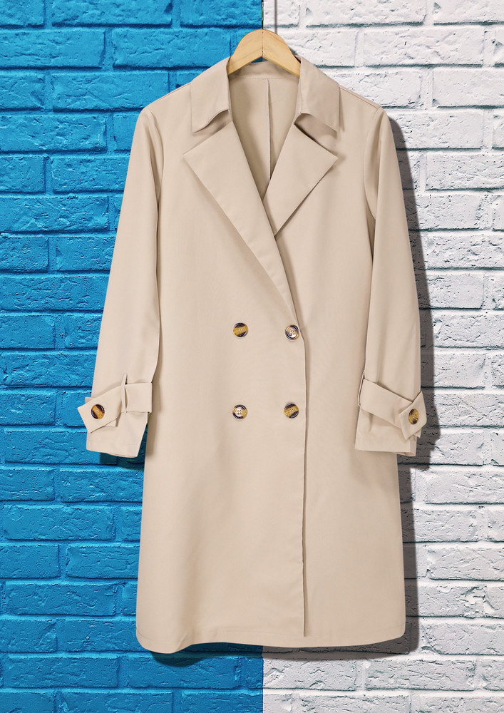 DOUBLE-BREASTED LAPEL NECK COAT