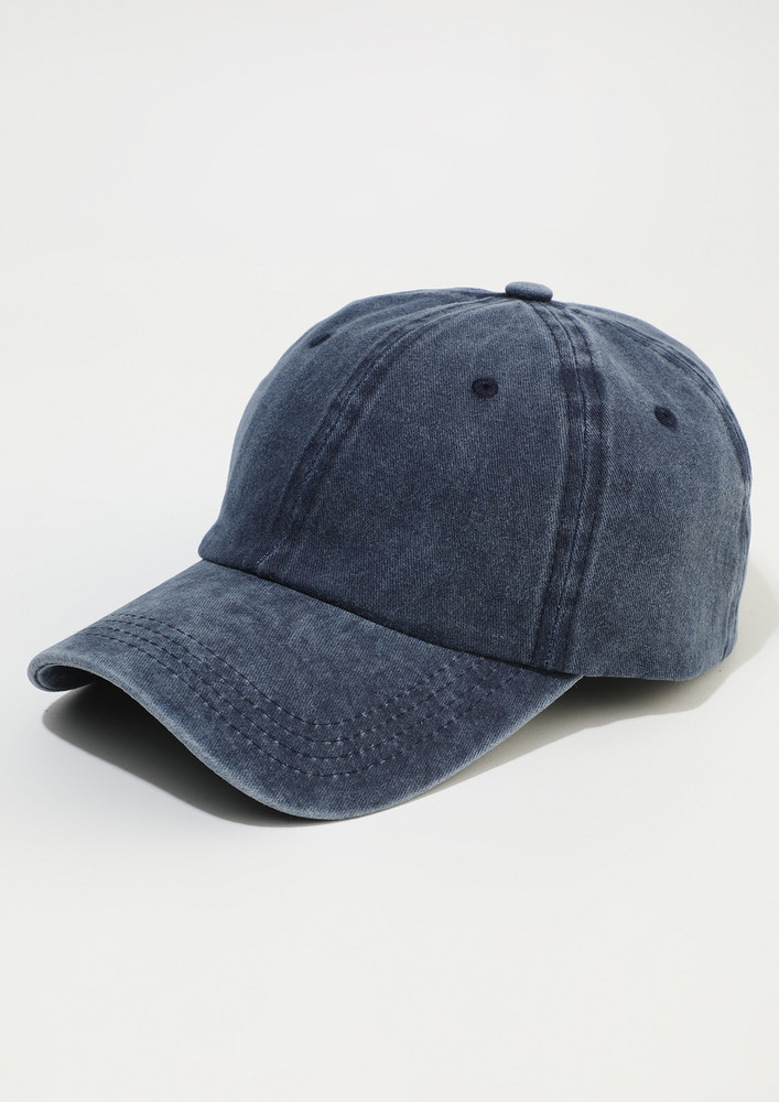SOLID BLUE COTTON TWILL CAP