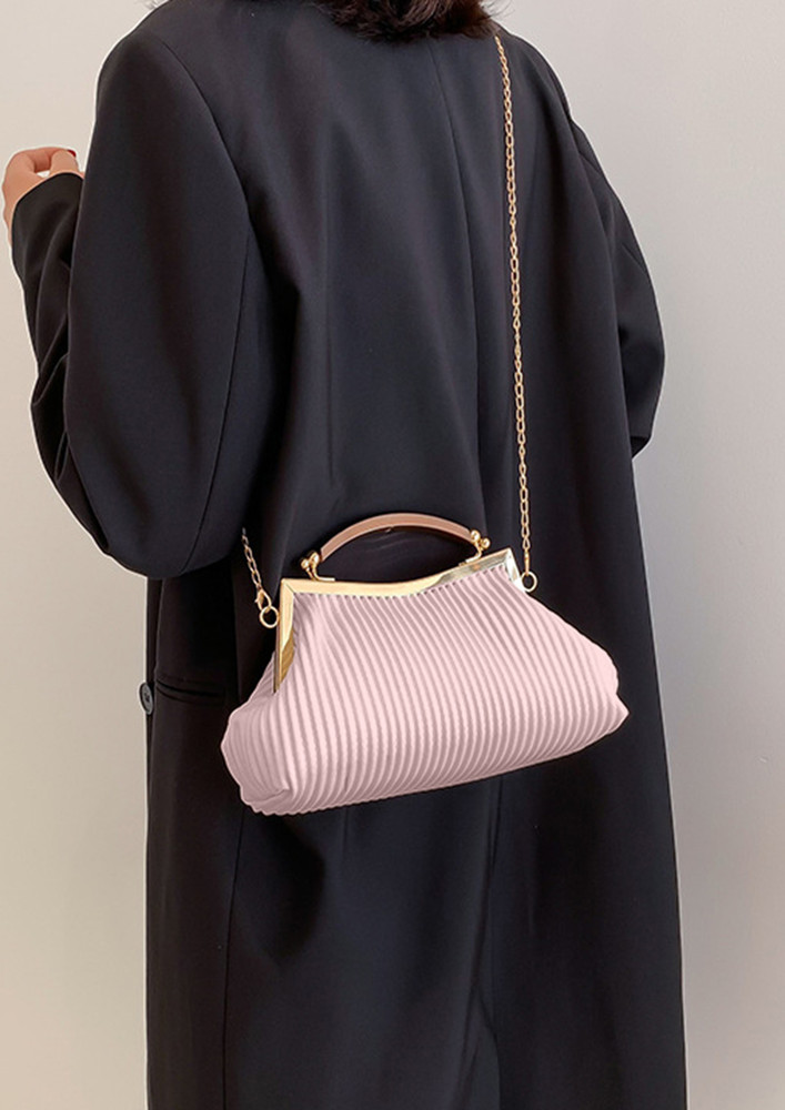 QUILTED PINK SINGLE-HANDLE SLINGBAG