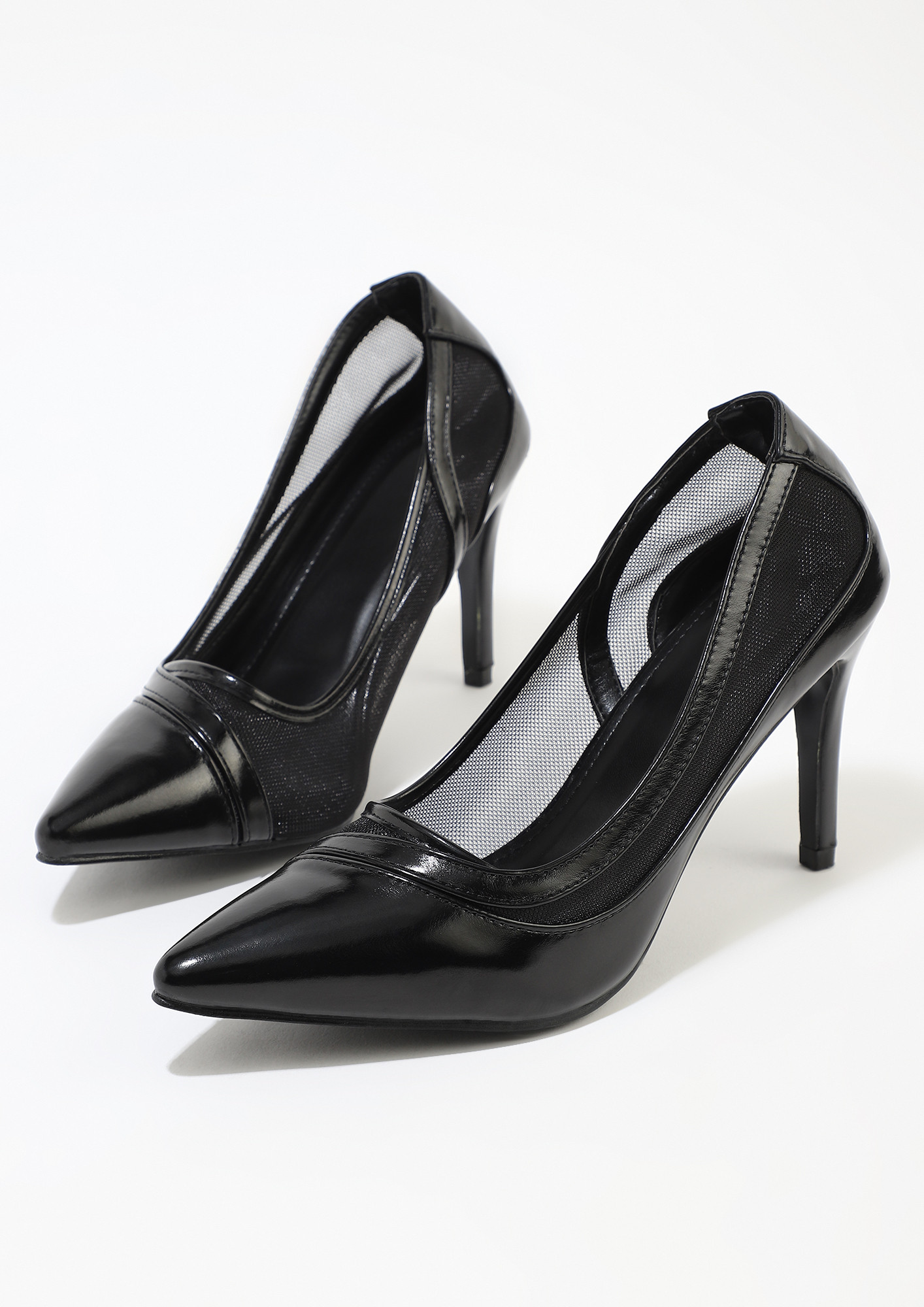 Black High Heels Suede Pointed Toe Rivets Stiletto Heel Ankle Strap Pumps  Women Sexy Shoes - Milanoo.com