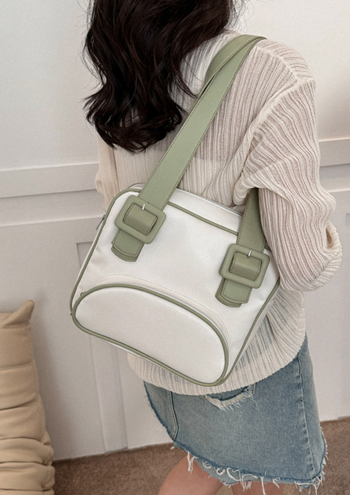BUCKLE-D?COR GREEN TOTE BAG