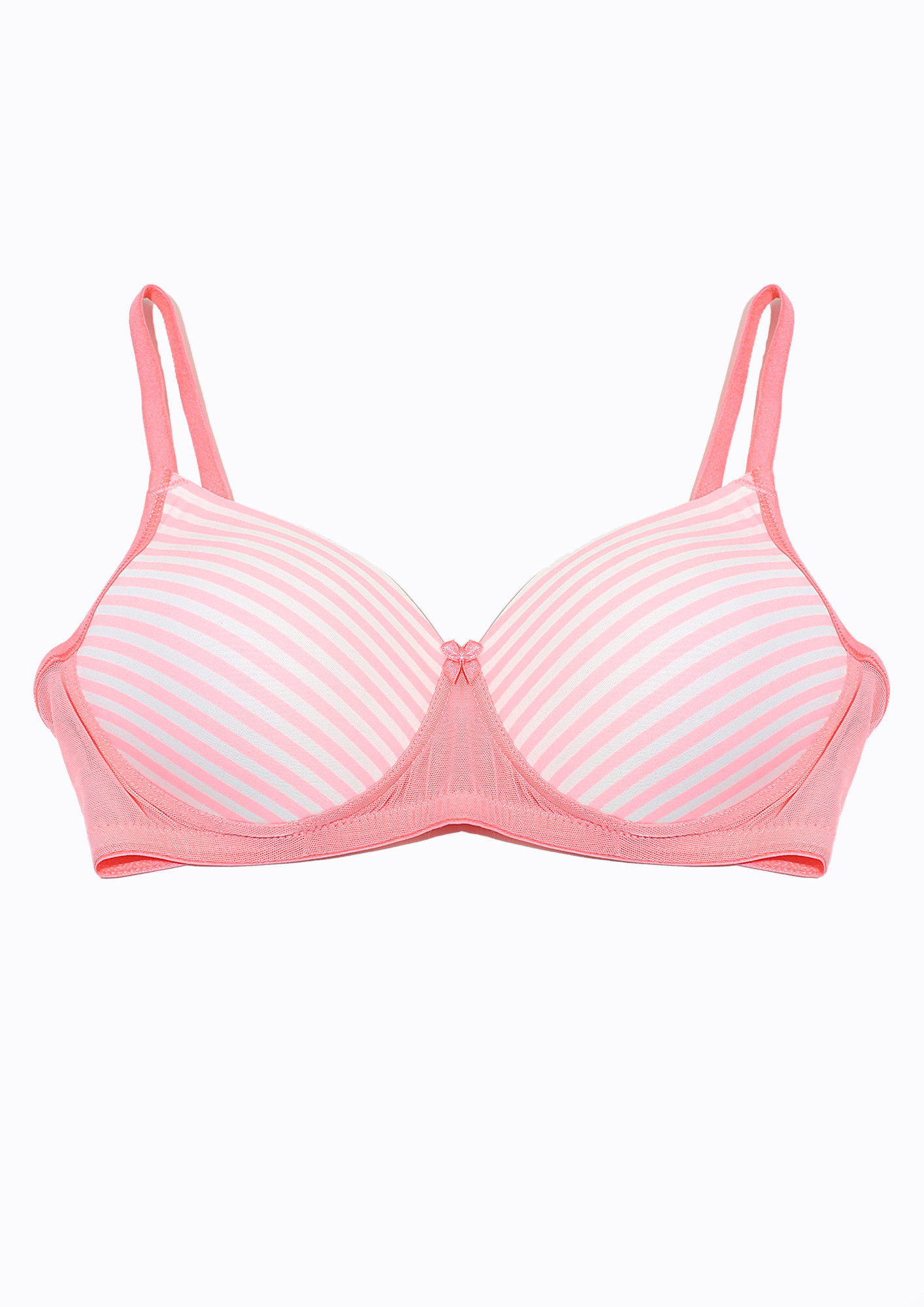 Buy PINK STRIPED NON-WIRED T-SHIRT BRA for Women Online in India