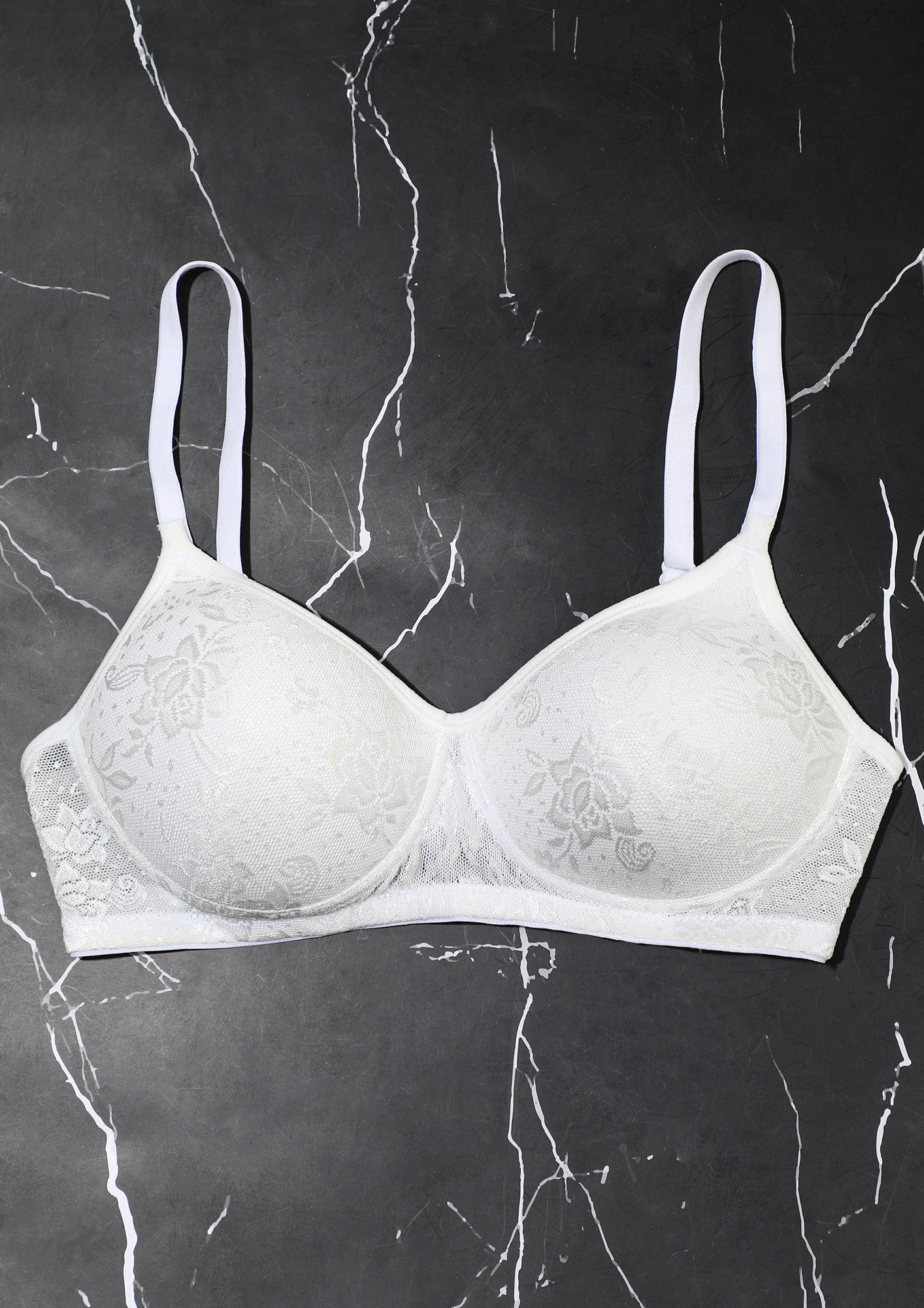 Buy Featherline Women White Floral Lace T-shirt Bra (38B) Online at Best  Prices in India - JioMart.