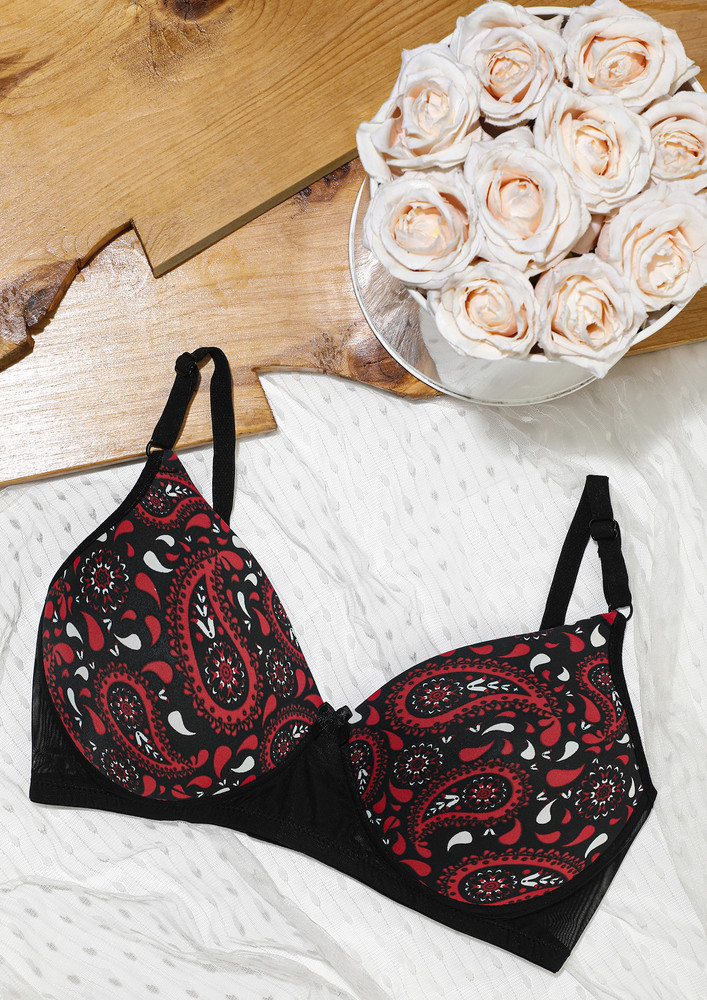 Buy FEELS LIKE CONTENTMENT RED AND BLACK BRA COMBO for Women Online in India