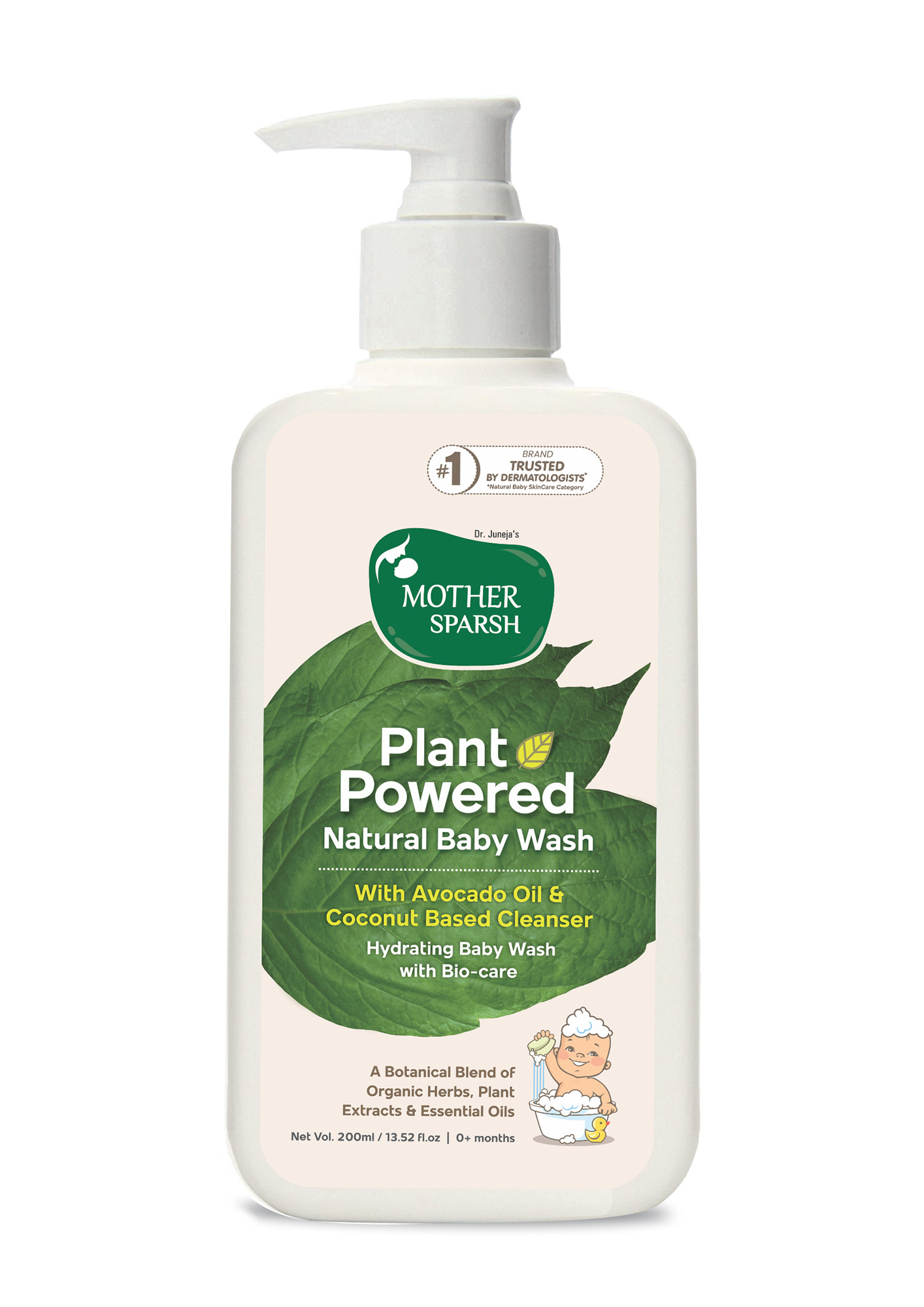MOTHER SPARSH PLANT POWER NATURAL BABY WASH, 200 ML