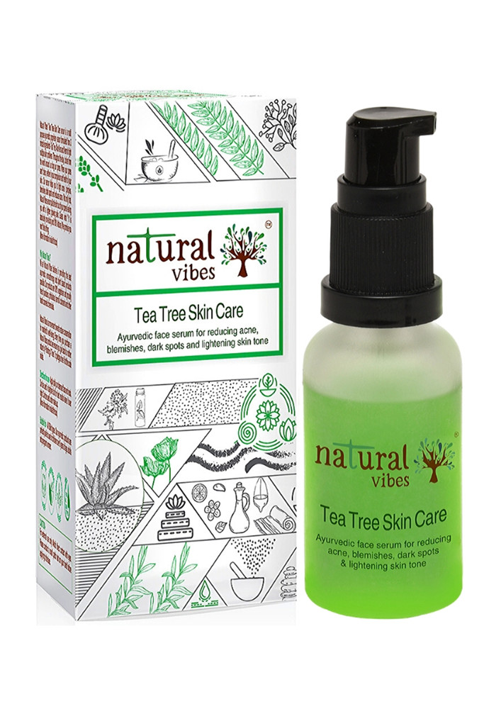 Natural Vibes- Ayurvedic Tea Tree Skin Repair Serum 30 Ml- Reduces Acne, Blemishes, Dark Spots And Lightens Skin Tone