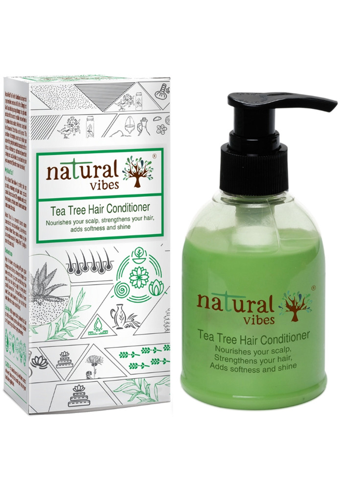 Natural Vibes- Ayurvedic Tea Tree Hair Conditioner 150 ml- Nourishes your scalp, strengthens your hair, adds softness and shine.- (No Parabens, Sulphate, SLS, SLES, Silicon)
