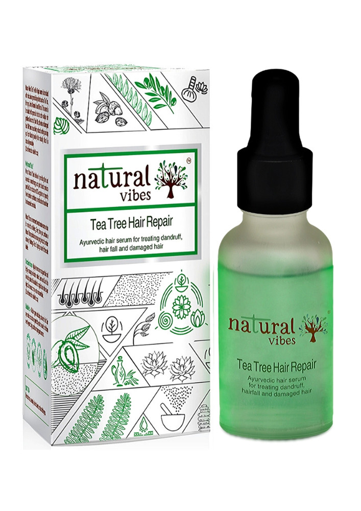 Natural Vibes- Ayurvedic Tea Tree Hair Repair Serum 30 ml- For treating dandruff, hairfall and damaged hair