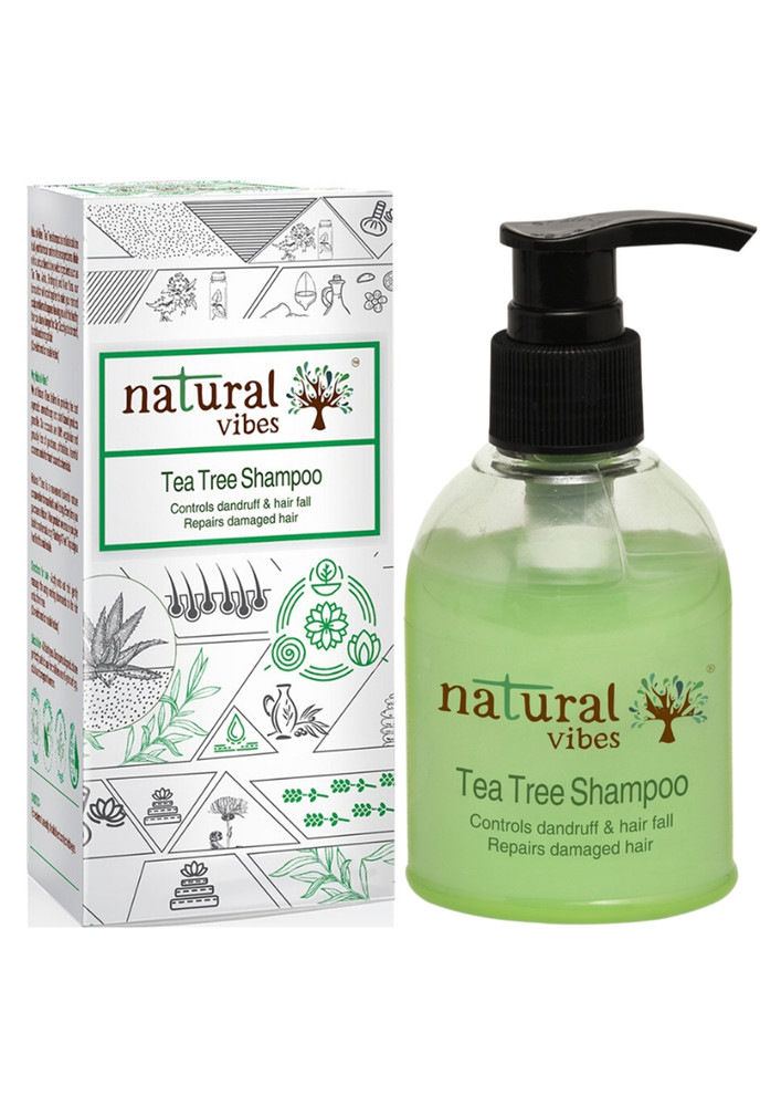 Natural Vibes- Ayurvedic Tea Tree Shampoo 150 ml- Controls dandruff and hairfall, repairs damaged hair
