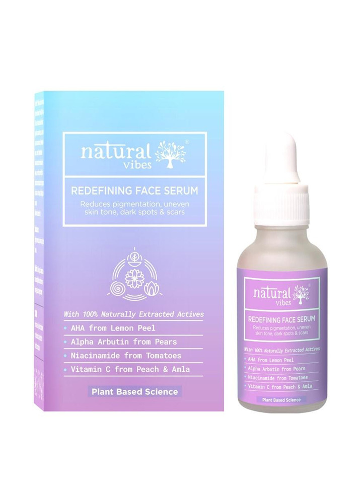 Natural Vibes Redefining Face Serum with Plant Based Alpha Arbutin, Niacinamide & Vitamin C- for Pigmentation & Scars 30 ml