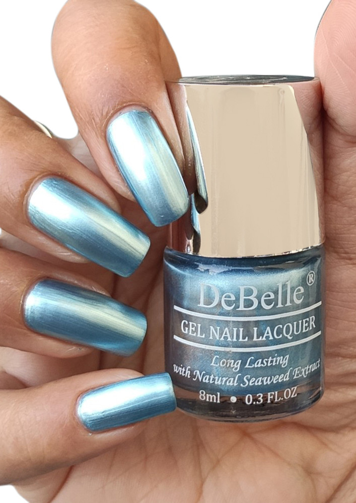 Debelle Gel Nail Lacquer Aqua Frenzy Metallic Sky Blue Nail Polish