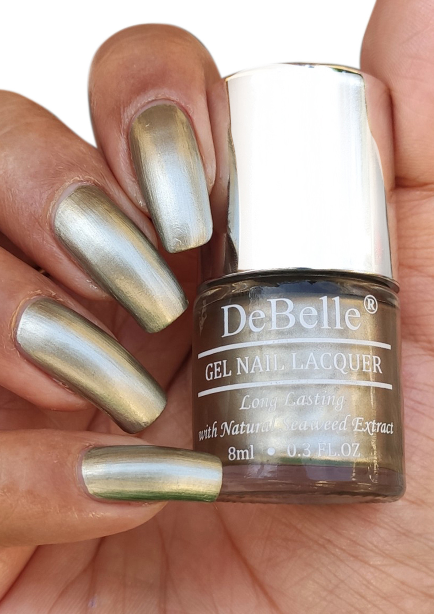 DeBelle Gel Nail Lacquer Rustique Gold Metallic Rust Gold Nail Polish