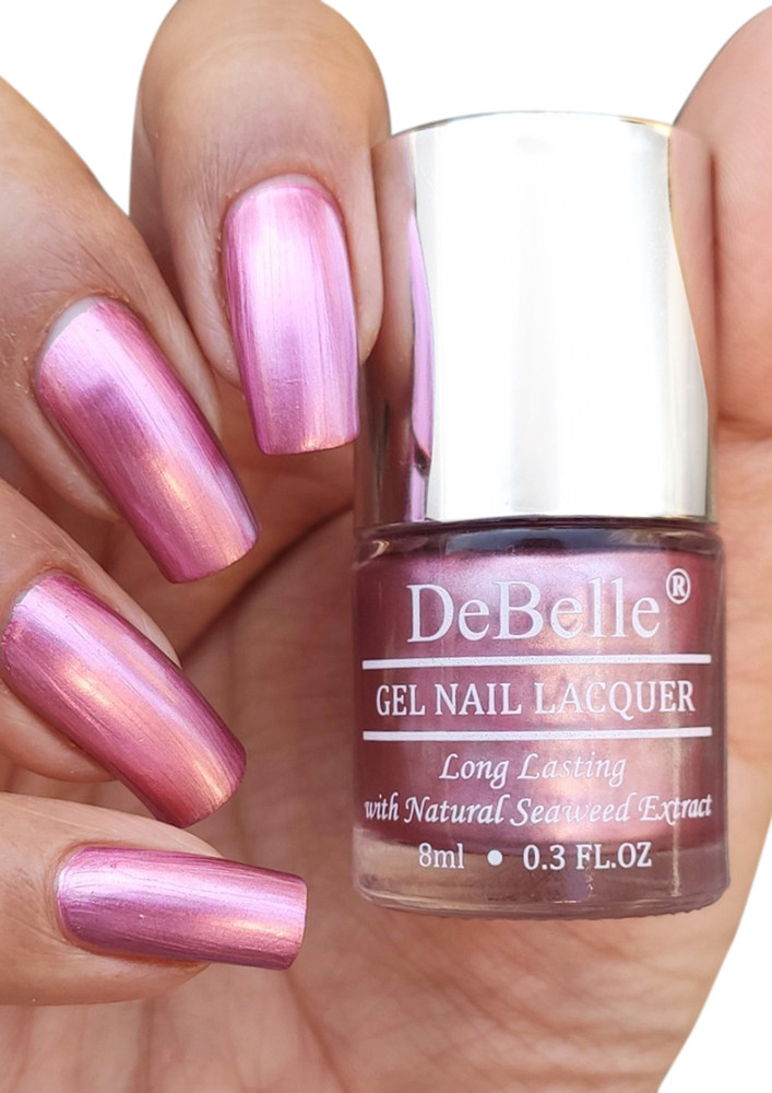 Debelle Gel Nail Lacquer Chrome Glaze Metallic Pink Nail Polish