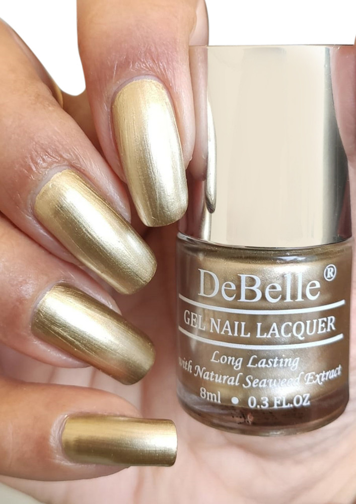 Debelle Gel Nail Lacquer Chrome Gold Metallic Bright Gold Nail Polish
